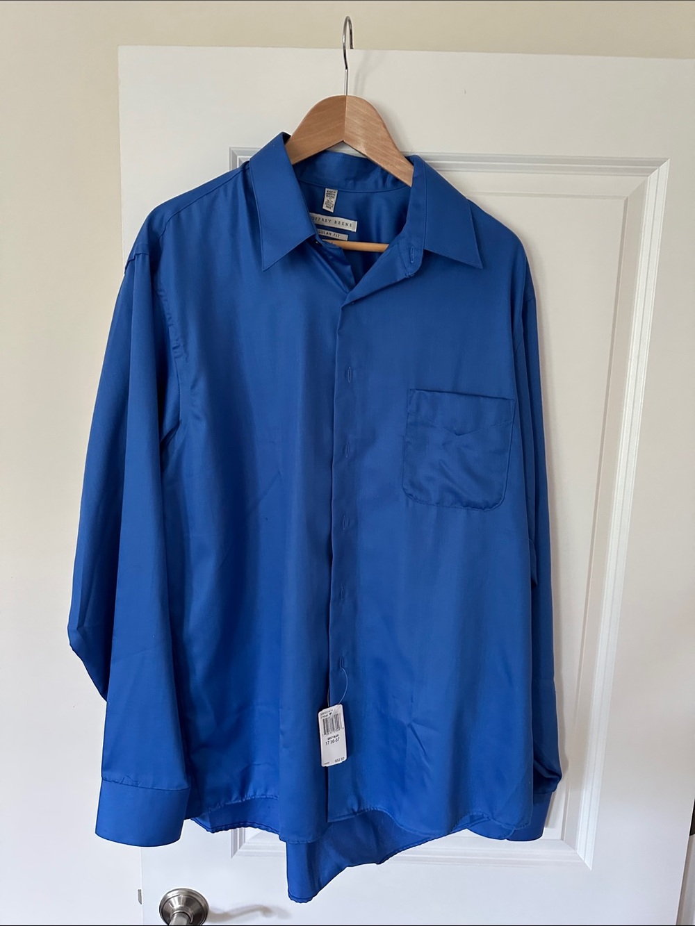 Geoffrey Beene Royal Blue Men's Dress Shirt 17 36/37 Regular fit